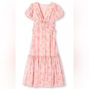 LoveShackFancy Pink Floral Casual Dress